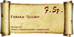 Fekete Szidor névjegykártya